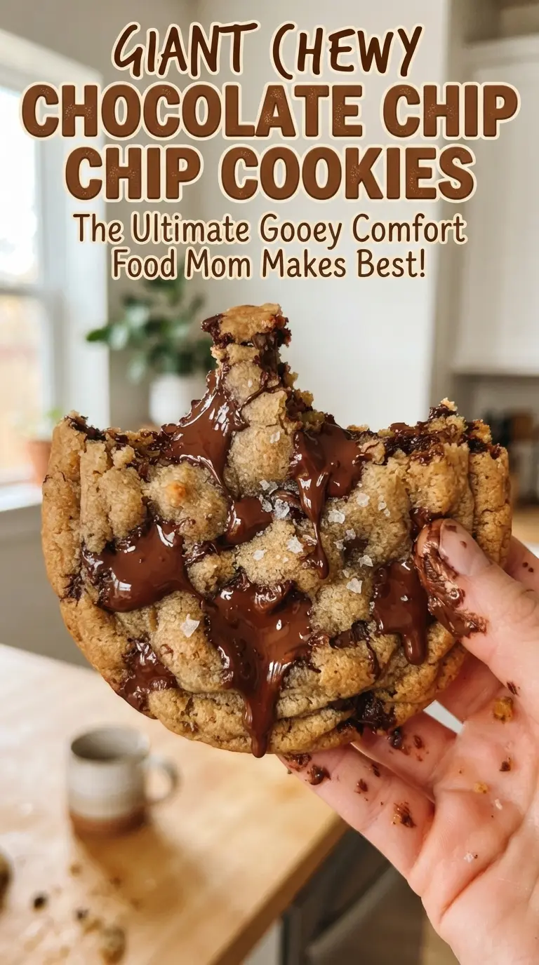 Giant Chewy Chocolate Chip Cookies oversized chewy chocolatey