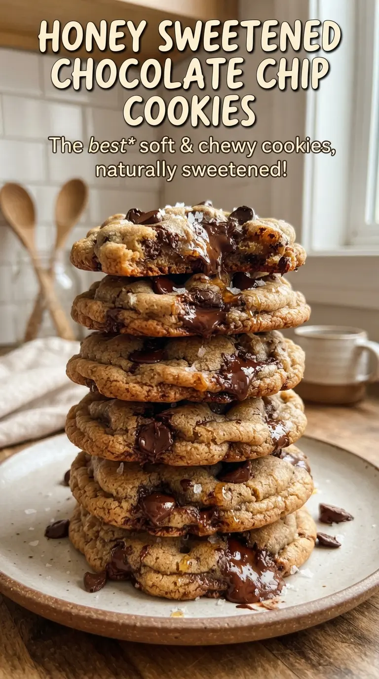 Honey Sweetened Chocolate Chip Cookies chewy golden dark chocolate