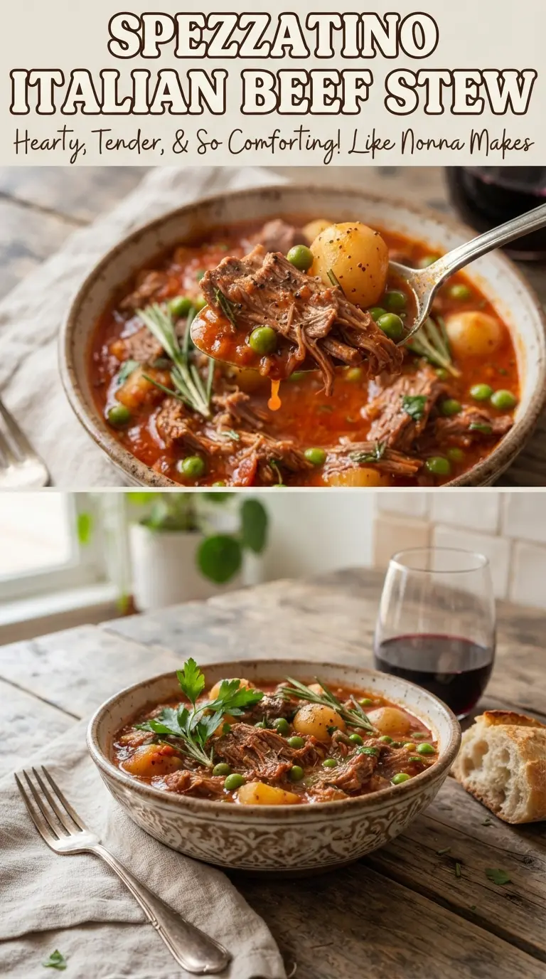 Spezzatino Italian Beef Stew tender beef, rosemary, potatoes