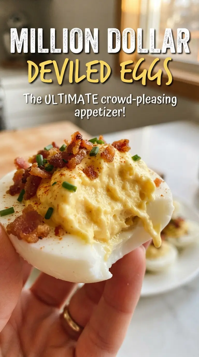 Million Dollar Deviled Eggs creamy bacon-topped