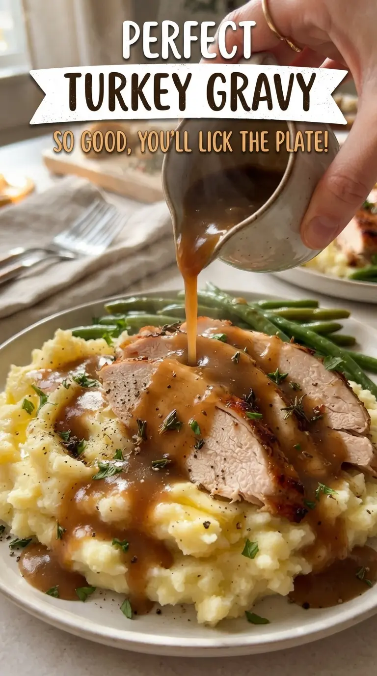 Perfect Turkey Gravy rich silky browned