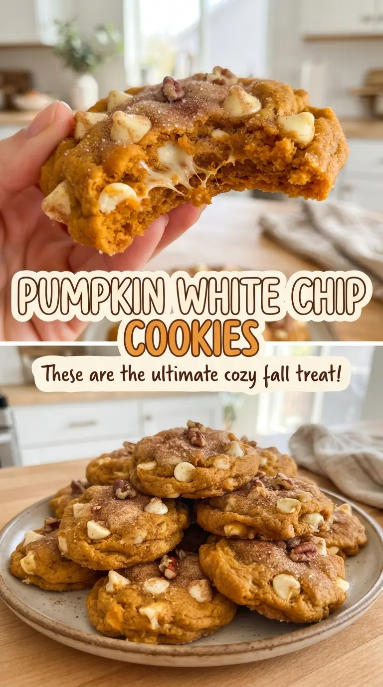 Pumpkin White Chocolate Chip Cookies soft spiced creamy