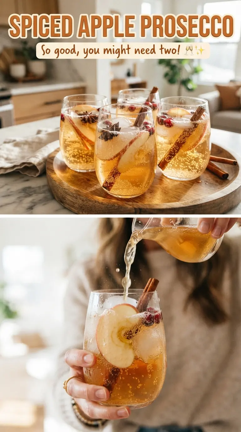 Spiced Apple Prosecco bubbly apple cinnamon