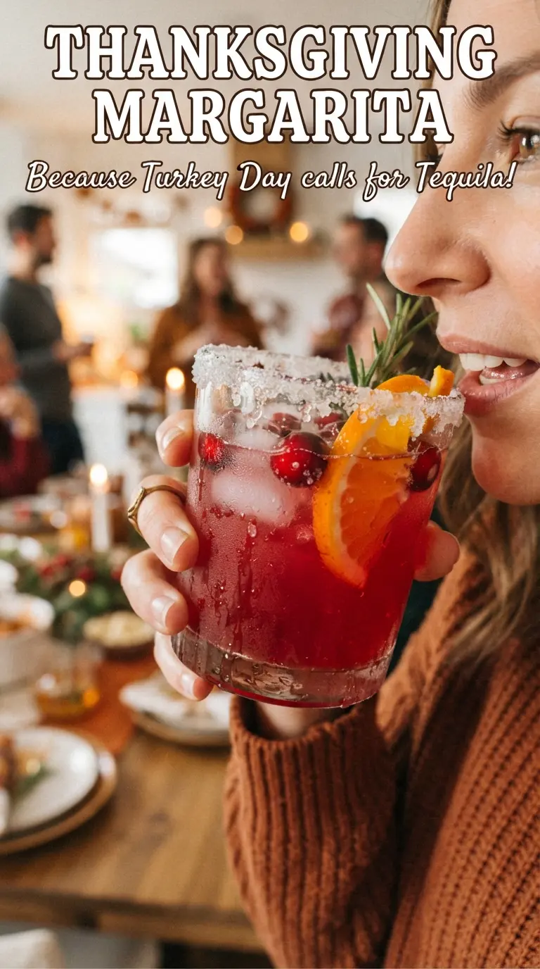 Thanksgiving Margarita ruby cranberry apple cinnamon sugar rim