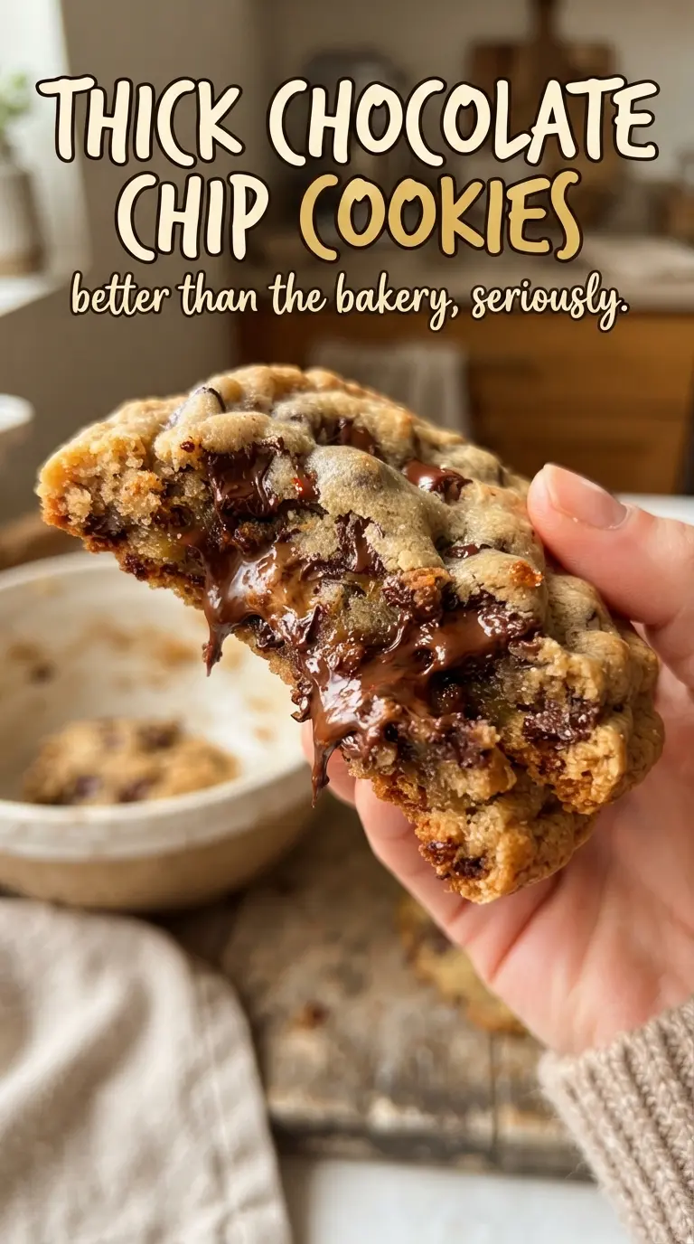 Thick Chocolate Chip Cookies tall domed soft-center