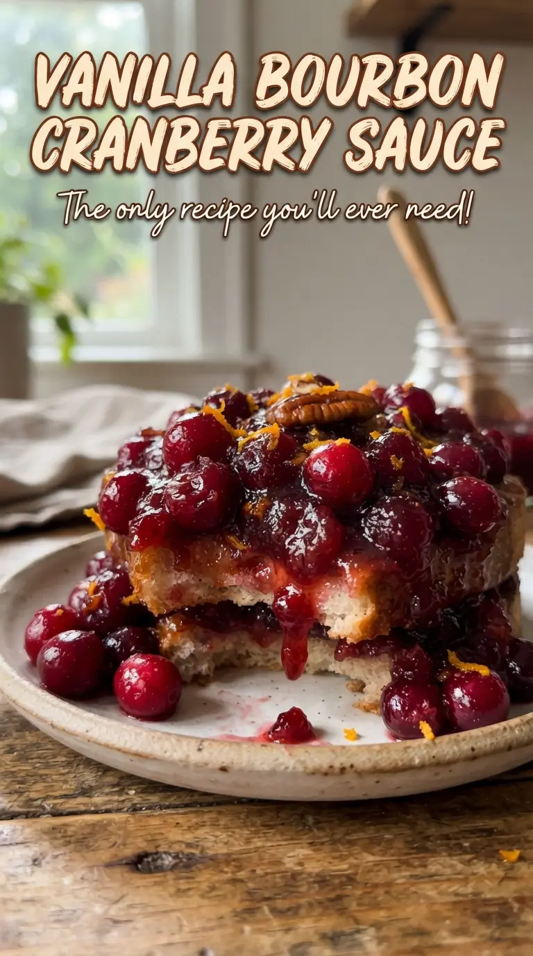 Vanilla Bourbon Cranberry Sauce glossy tart